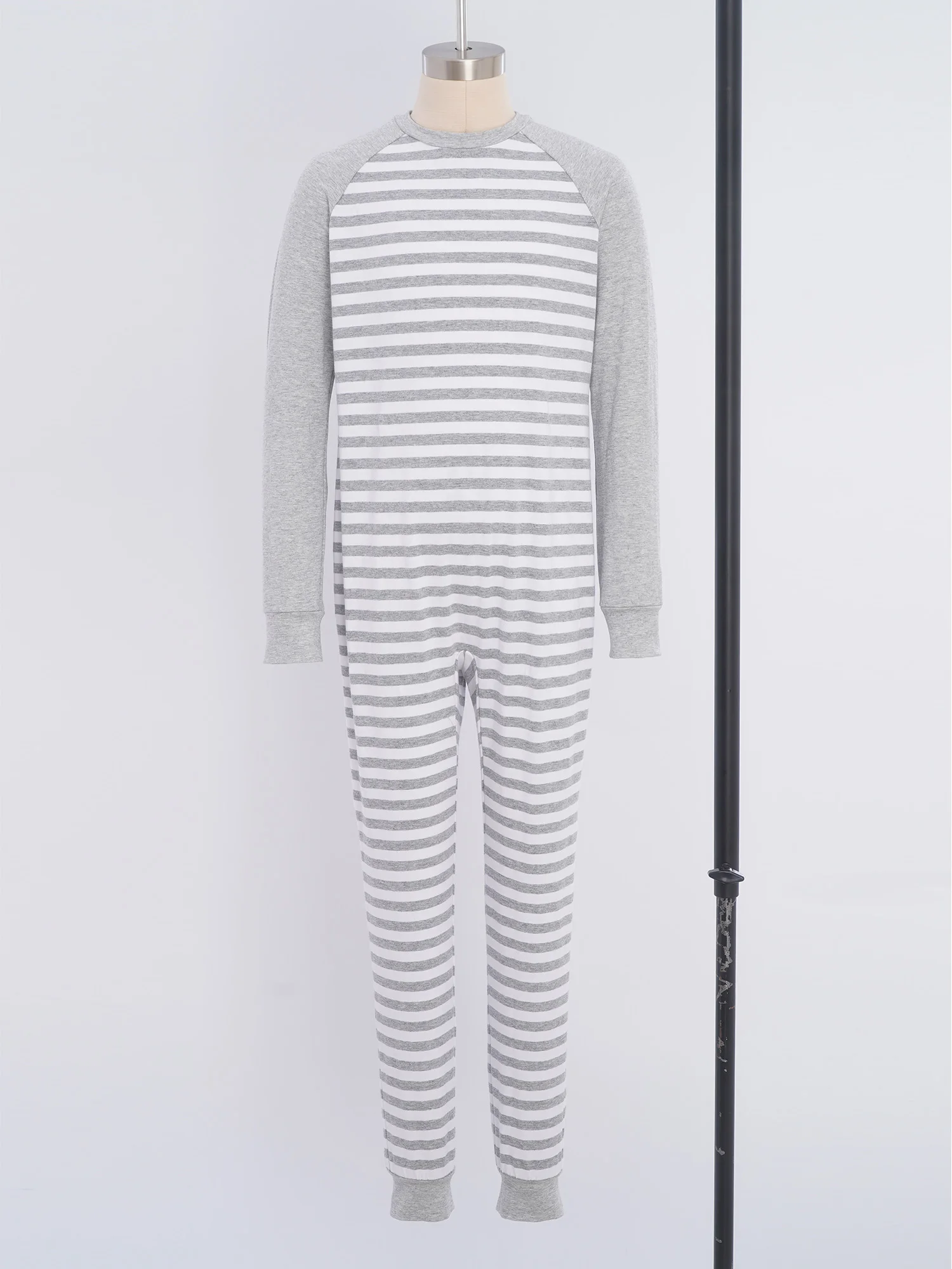 Kids Boys Girls Special Needs Adaptive Clothing O-Neck Long Sleeve Full Length Anti-Strip Zipper Stripes Color Block Jumpsuit 3