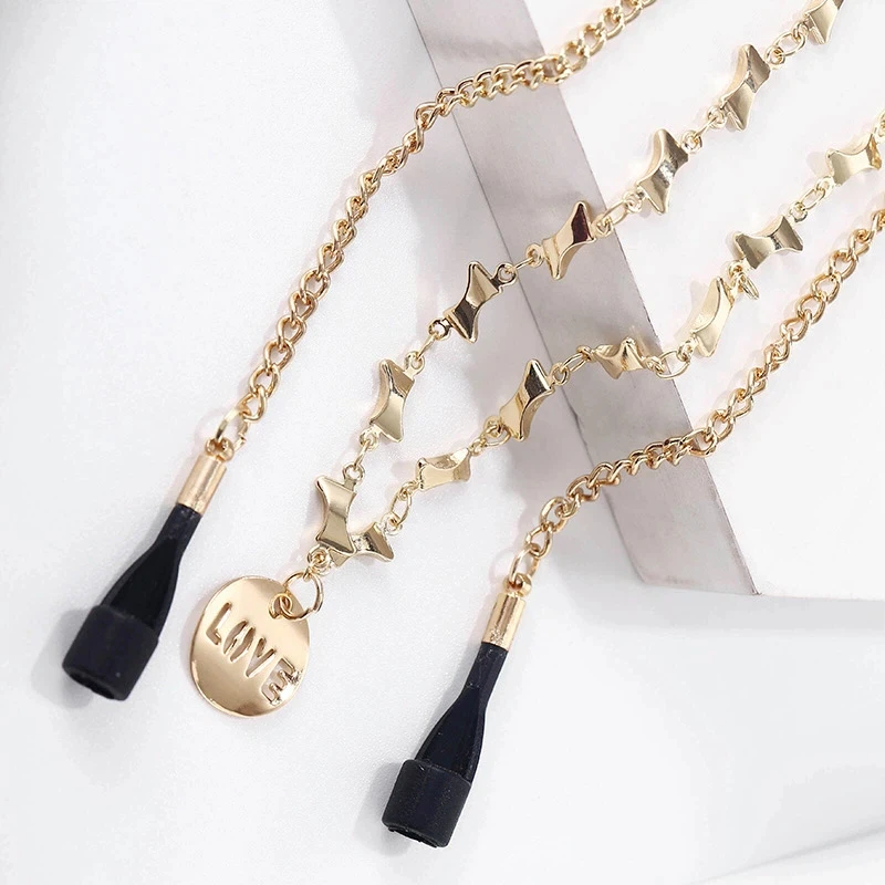 Anti-lost Rope Strap Metal Earphones String For Airpods 4 3 2 1 Wireless Bluetooth Headphone Neck Straps Accessories