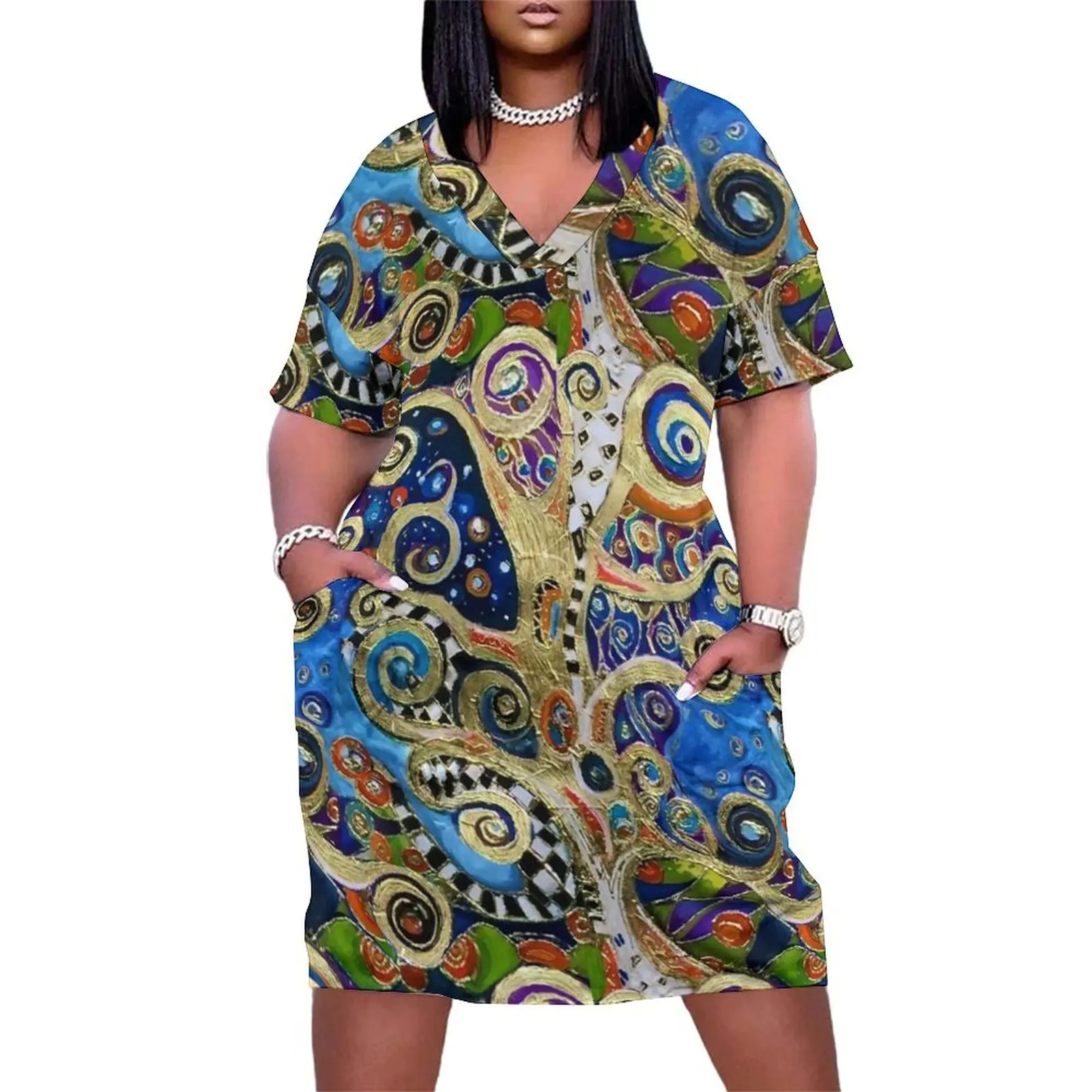 

The Changing Seasons of Klimt Loose Pocket Dress beach dress party dresses woman