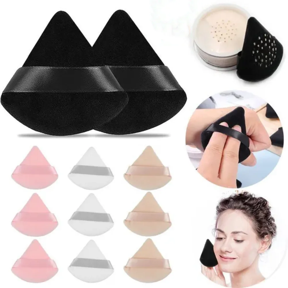 10 pz triangolo piumino da cipria Mini trucco viso spugna cosmetici morbido cotone viso soffio da cipria lavabile velluto trucco Puff strumenti