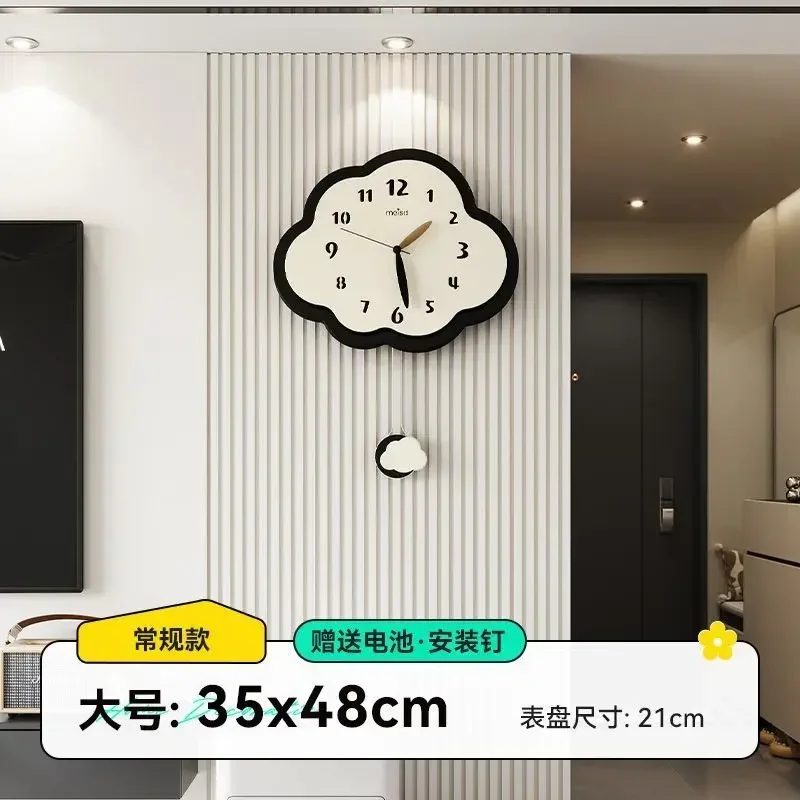 ساعة حائط إبداعية على مدار الساعة السحابة 2024 منزل المشاهير على الإنترنت الجديد معلق على الحائط مطعم حديث ساعة بسيطة صامتة