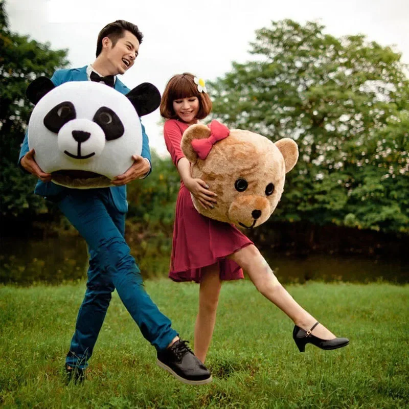 Disfraz de Panda y oso para adultos, accesorios de fiesta de boda, Cosplay al aire libre, cabeza de Mascota