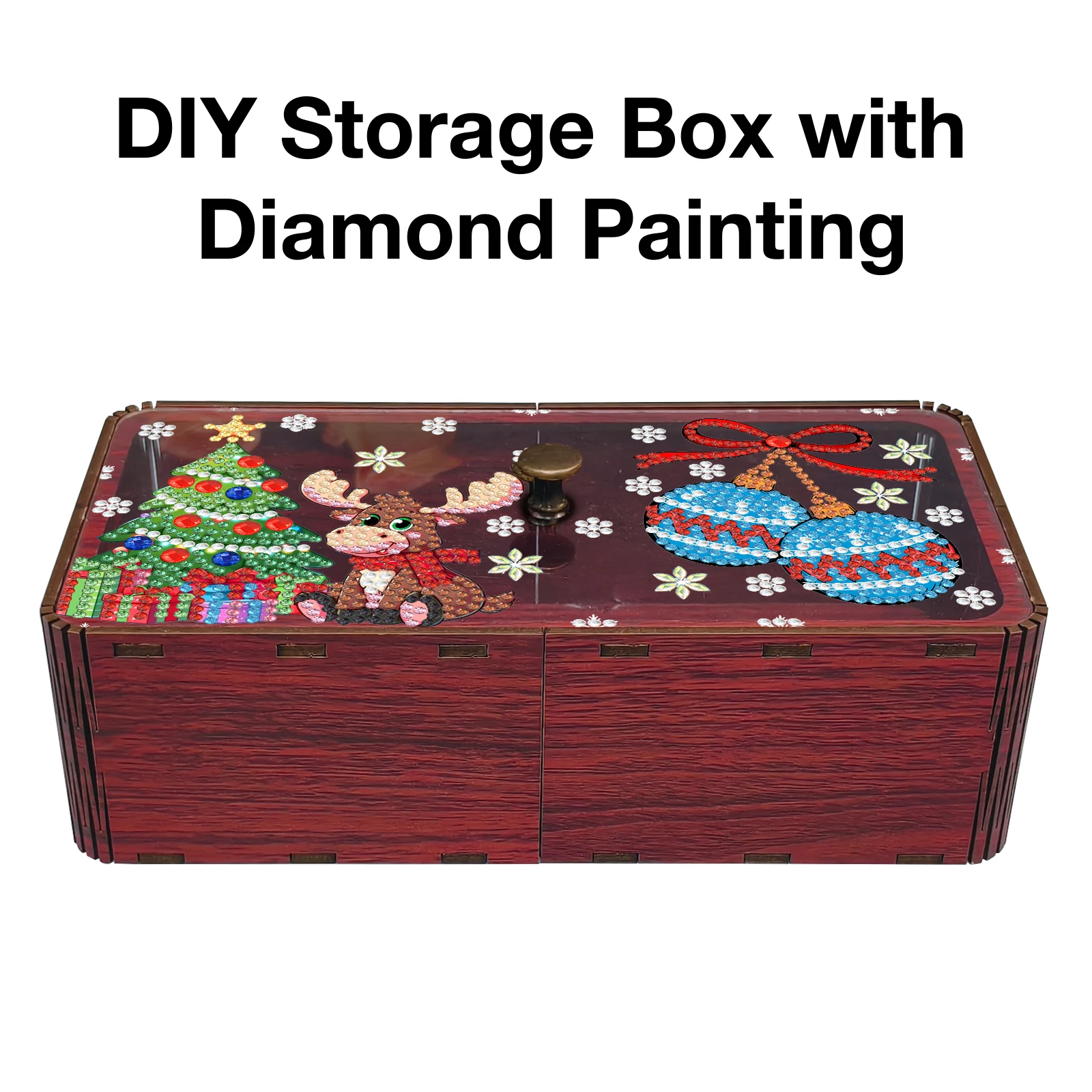 

5d DIY алмазная живопись Рождественский деревянный ящик для хранения ювелирных изделий большой емкости R информационizer Алмазная вышивка ремесленный комплект