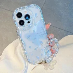Trendy Rose Floral Butterfly Case For OPPO Reno 12 FS 12F 11 10 8 Pro 7 6 5 Lite Find X3 Realme C33 8 9 Pro 5G Chain Phone Cover