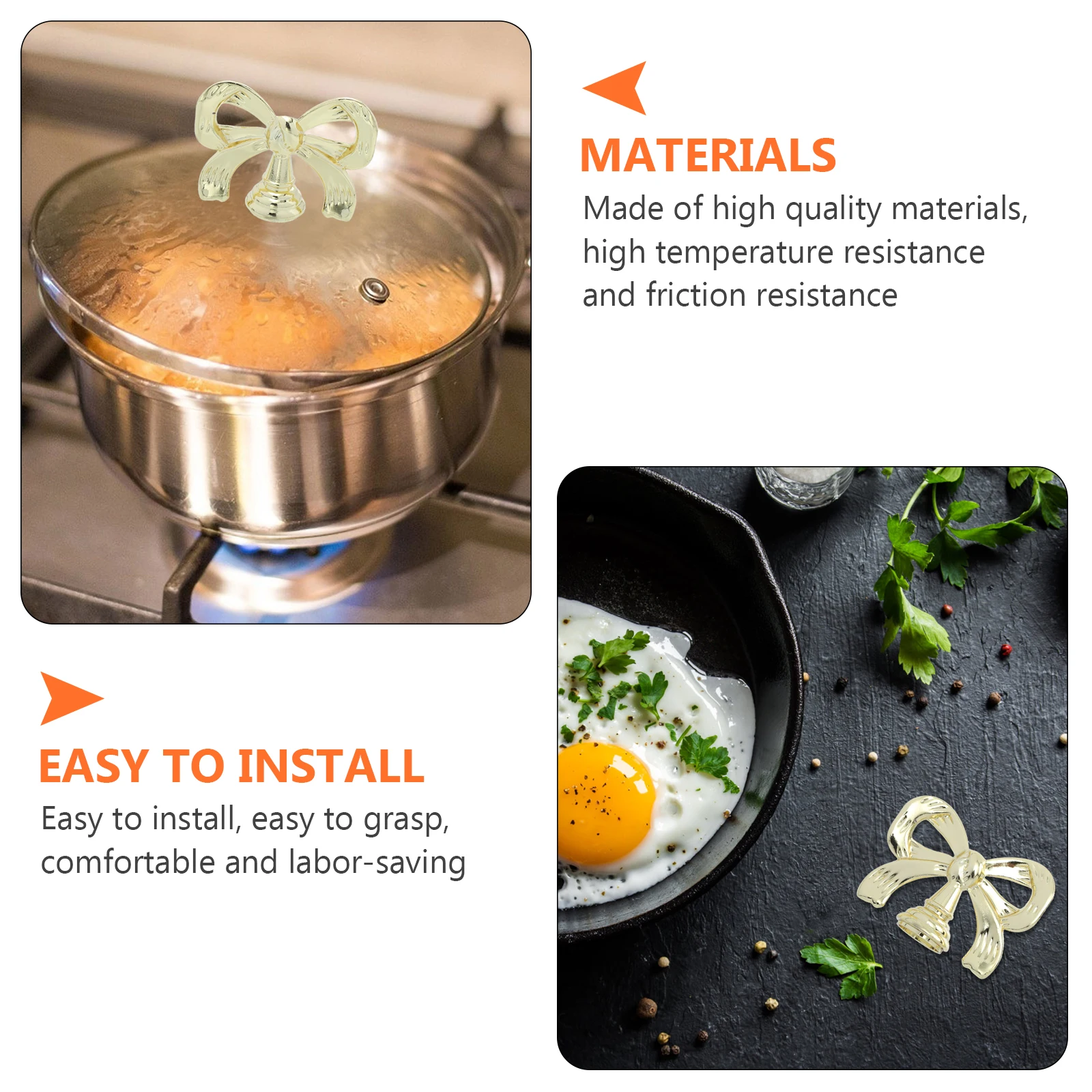 

2Pcs Pot Lid H Zinc Alloy High Temperature NonSlip Easy Install Kitchen Utensil Gas Steamer Cooker Accessories Pan Frying