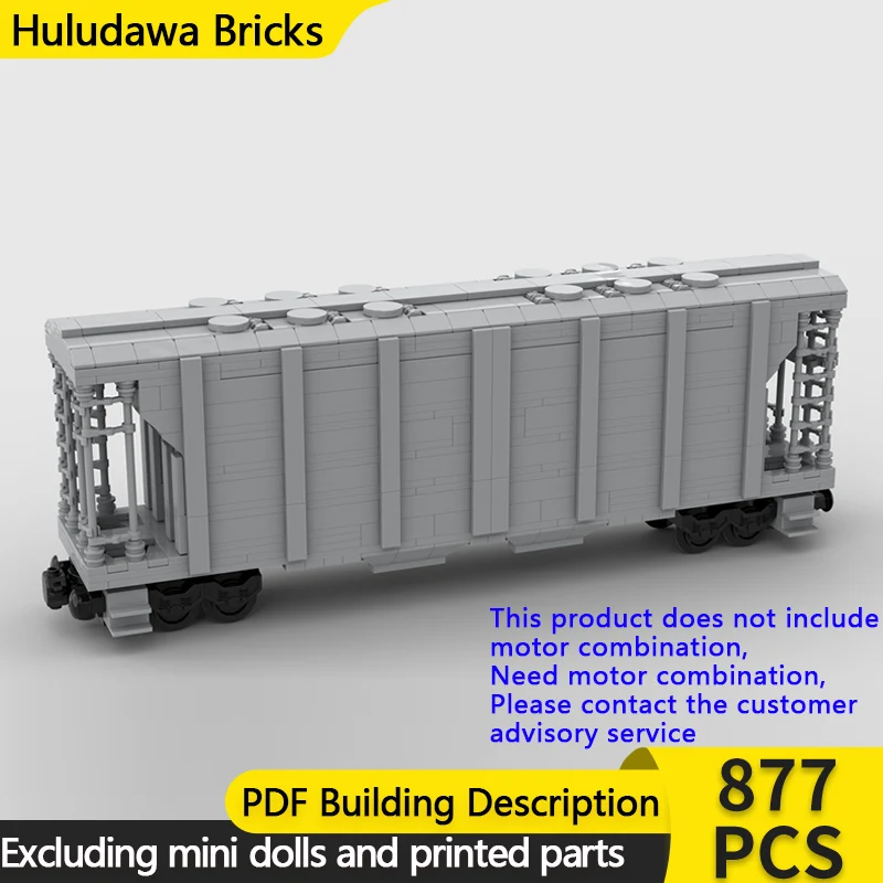 

City Car Model MOC Building Bricks Railway Wagon Covered Hopper Modular Technology Gifts Holiday Assemble Children Toys Suit