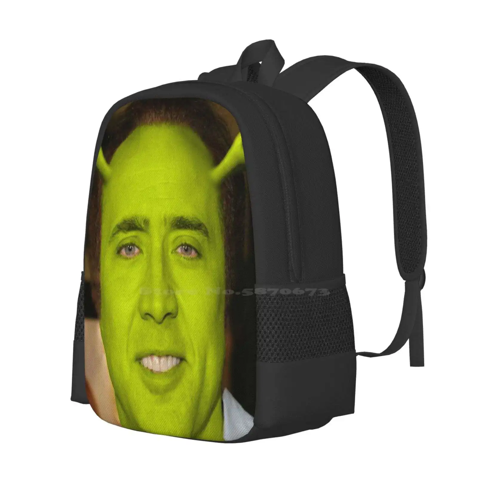 Nicolas Cage / Shrek School Bags For Teenage Girls Laptop Travel Bags Nicolas Cage Face On Things Shrek Funny Meme