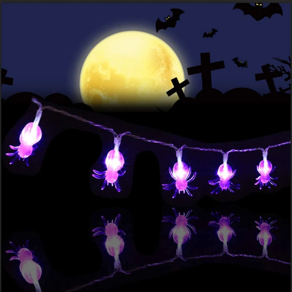 Halloween Purple Spider Light String Realistic and Strong Practicability Suitable for Ball Carnival Party