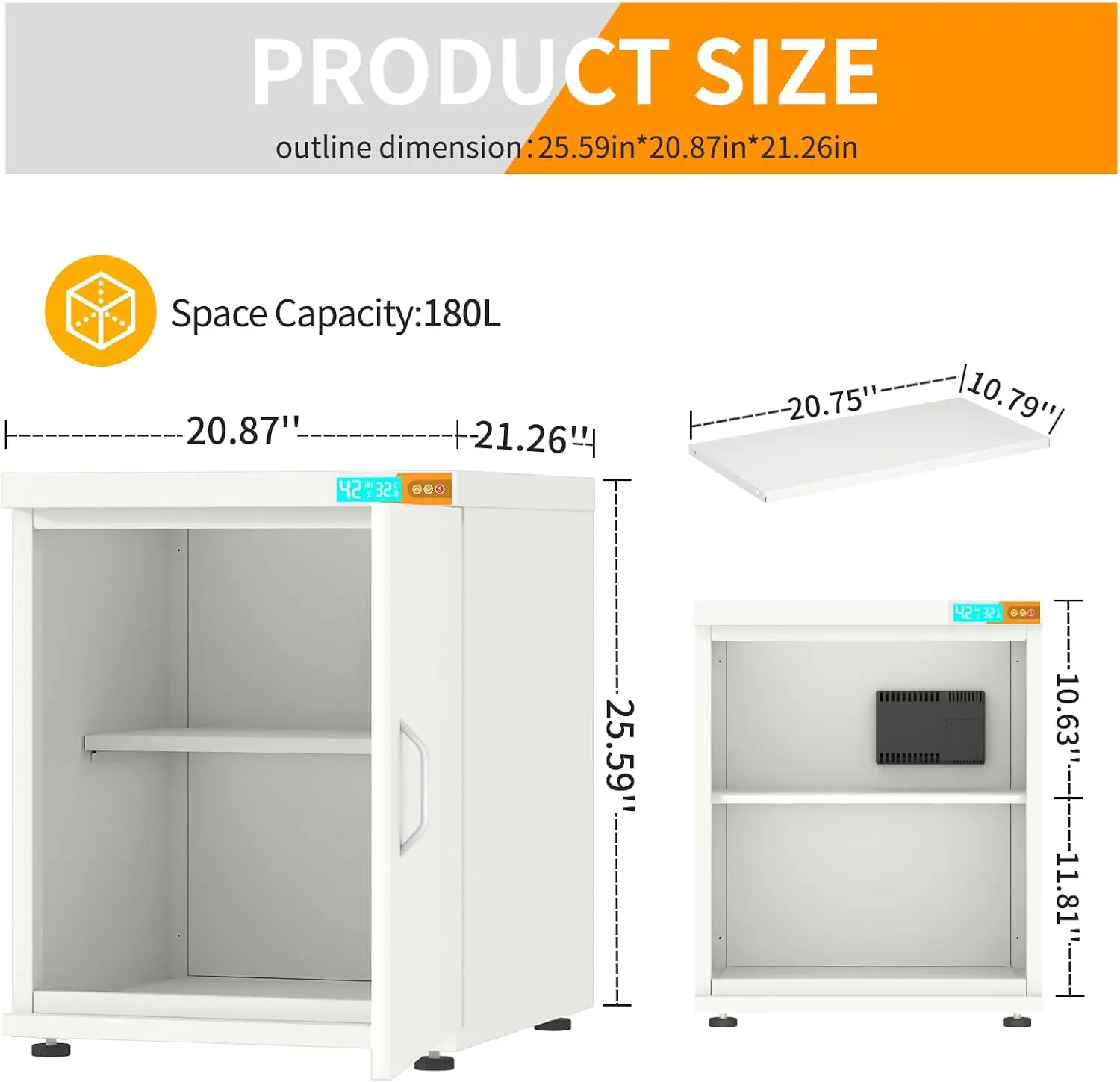 3D Printer Stand with 180L Dehumidifying Storage | 25% RH Control | Industrial Sealed Filament Storage Cabinet Holds 40 Rolls |
