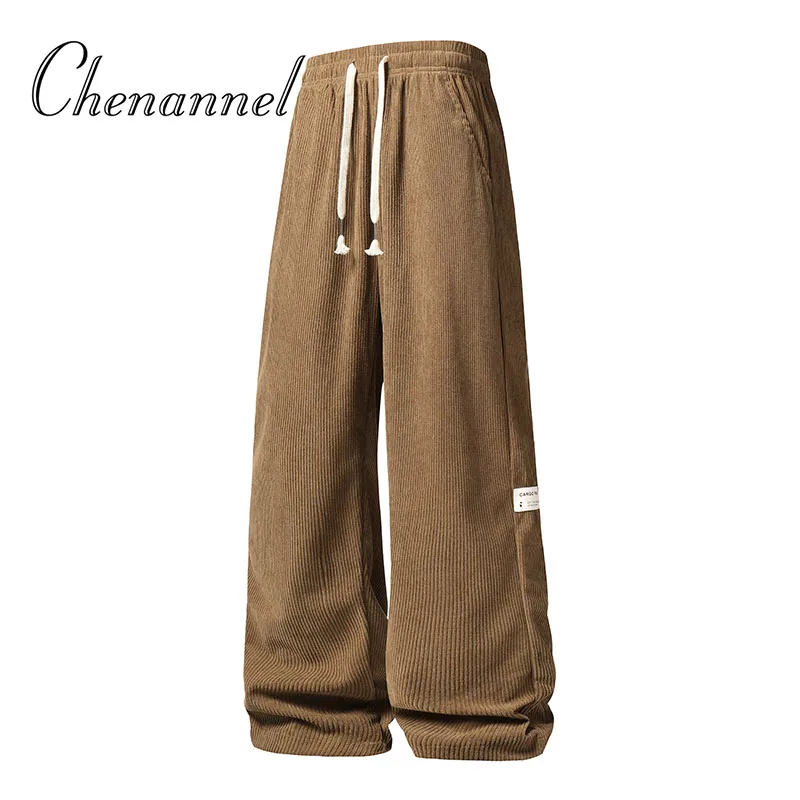 

Новые летние однотонные спортивные штаны на шнуровке, вельветовые простые брюки, мужские осенне-зимние брюки, повседневные брюки