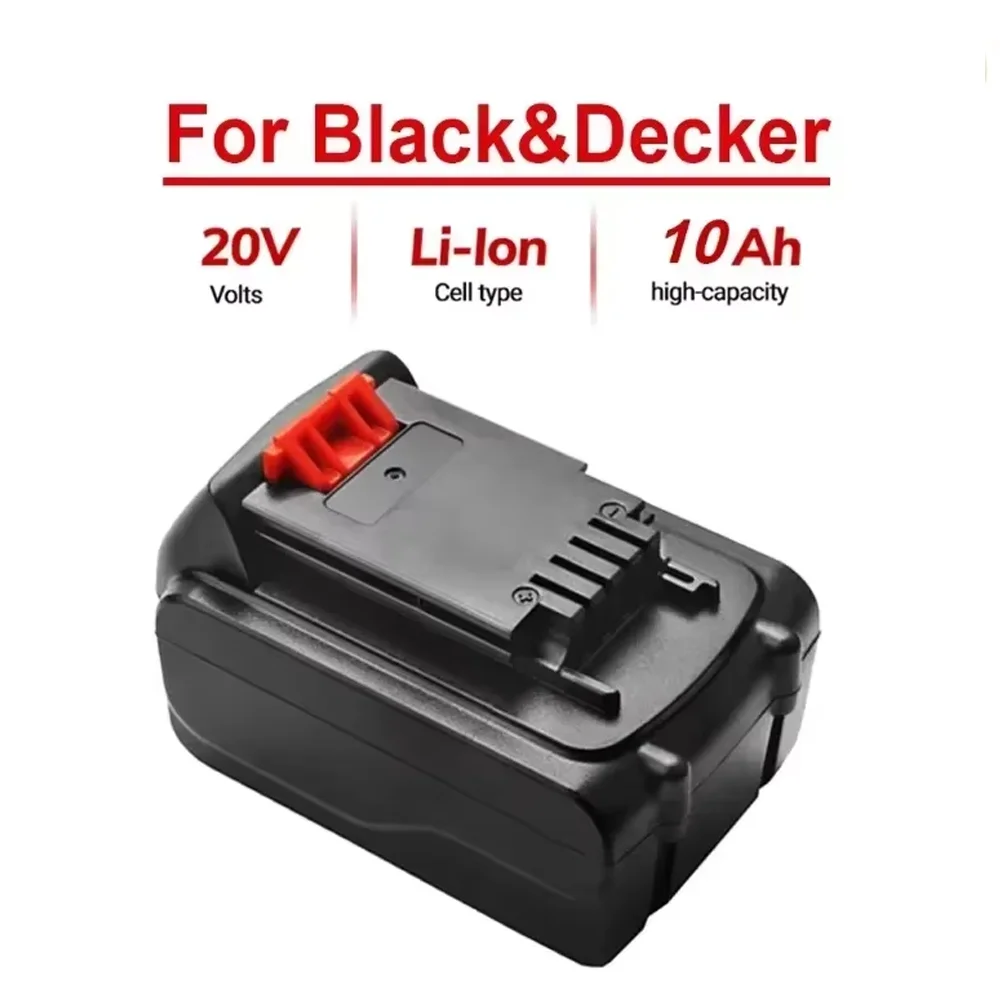 

100% High Quality 18V/20V 12.8Ah Li-ion Rechargeable Battery for BLACK&DECKER LB20 LBX20 LBXR20 Power Tool Replacement Battery
