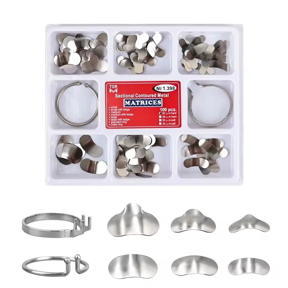 Dental Sectional Contoured Metall Matrizen Matrix mit Federclip Nr. 1.330 Band Harz Klemmung/Sepertierung Ring Zahnarzt Werkzeuge – Detail 5