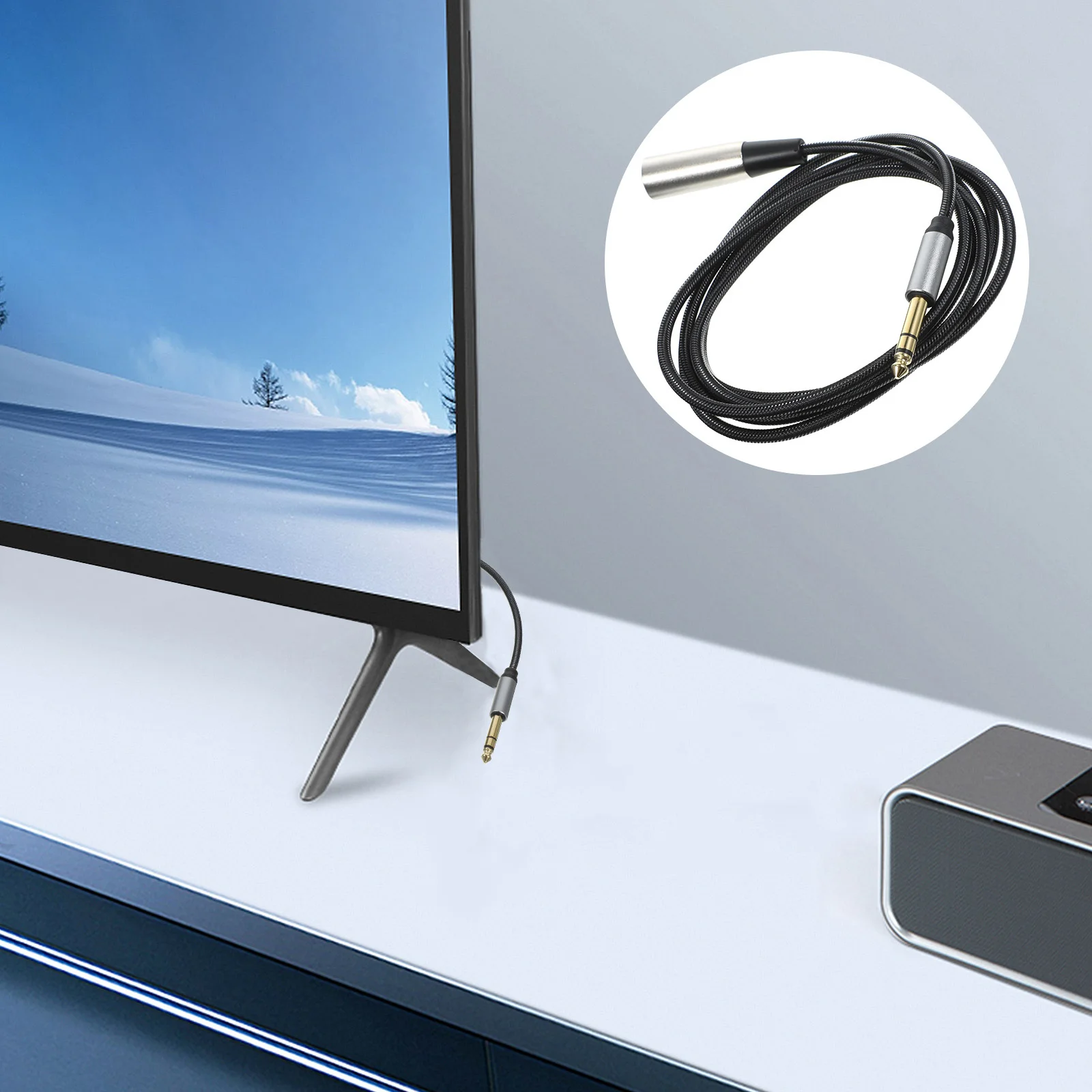 

Audio Transferring Cable 3 Pin Microphone Cord Durable Nylon Tinned Copper Wire Anti-Interference High Fidelity Sound Quality