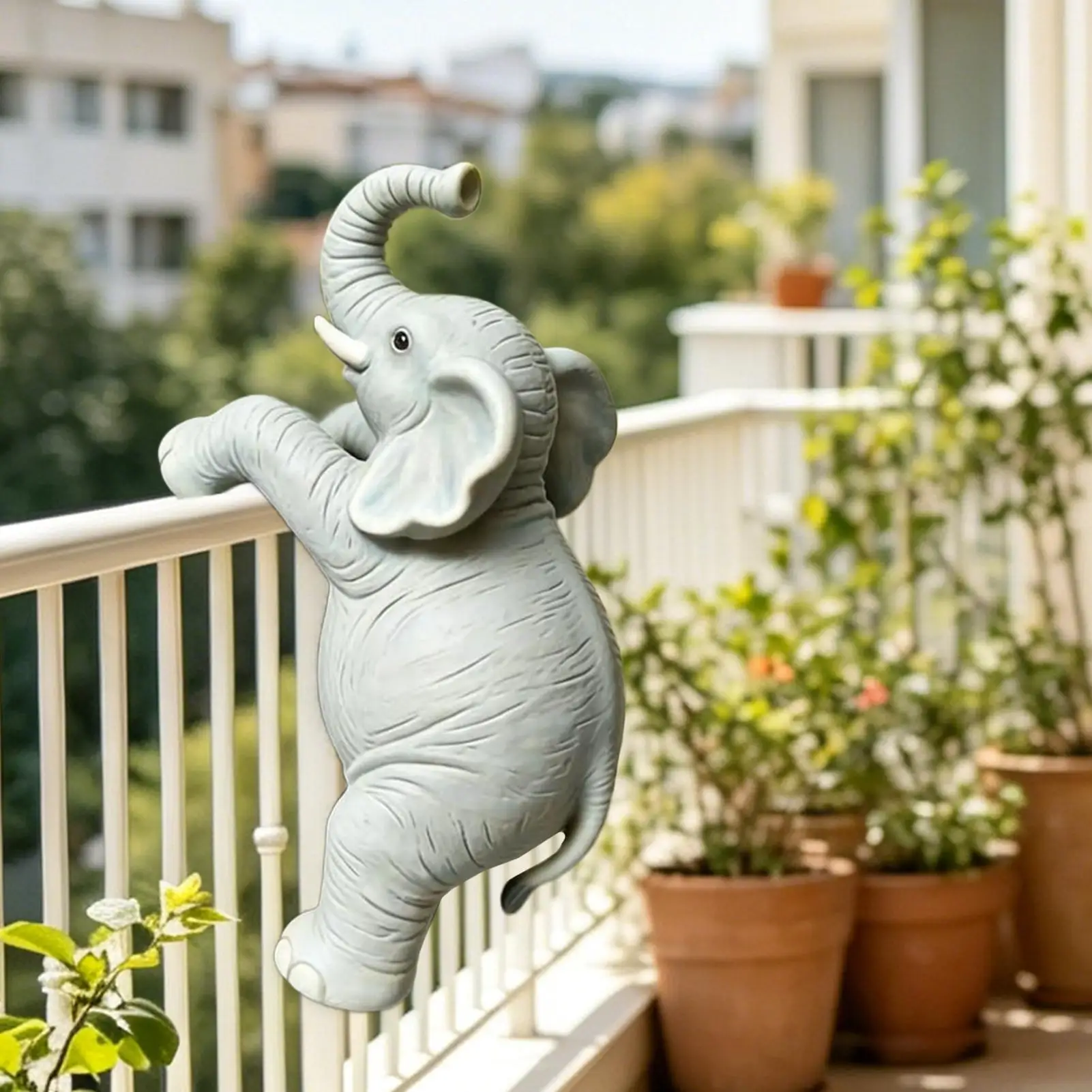 Elephant Garden Statue Resin Decorative Resin Figurine Yard Art Animal Planter Pot Decoration For Patio Garden Terrarium Lawn