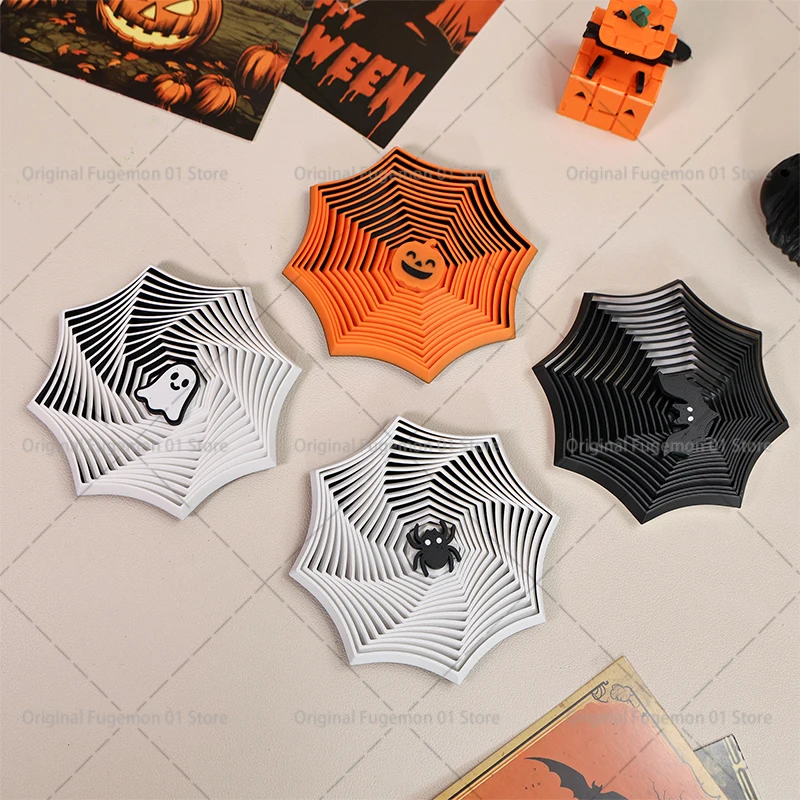 3D Gedrukt Fractal Fidget Hexagon Halloween Spider Net Fidget Speelgoed Draagbare Spelen Zintuiglijke Anti-stress Vinger Fidget Visueel Speelgoed
