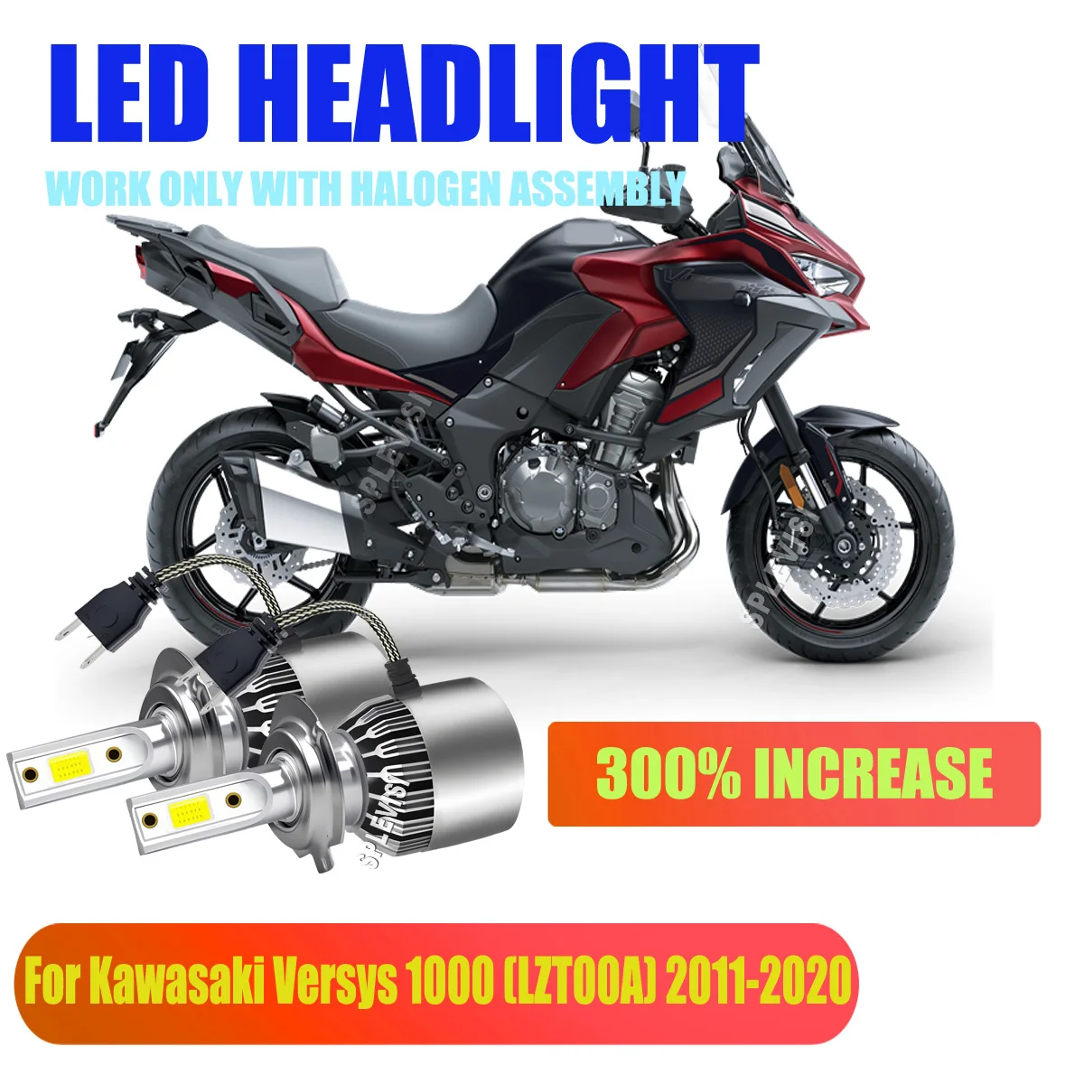

H7 6000K LED Headlight Upgraded Bulb - 45W Equivalent Output For Kawasaki Versys 1000 (LZT00A) 2011 2012 2013 2014 2015-2020