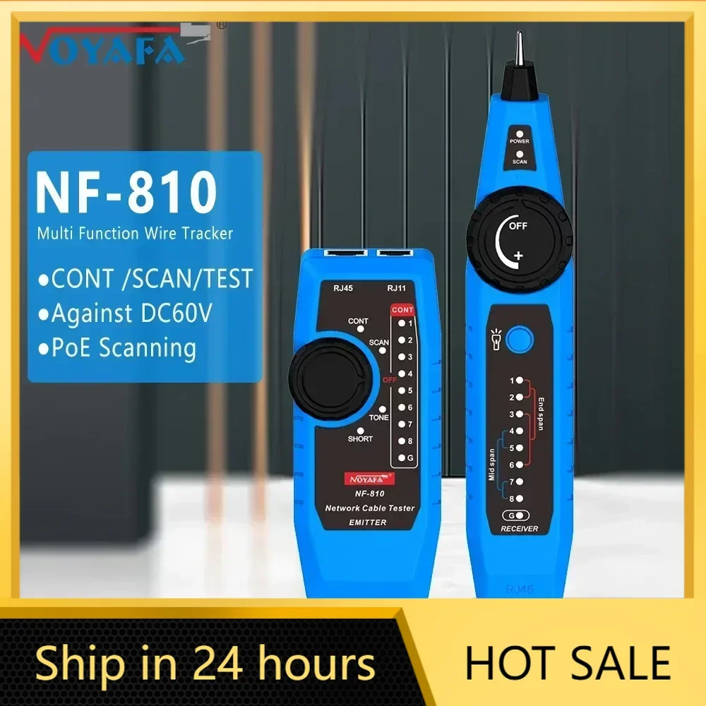 NOYAFA NF-810 RJ45 Tester Telephone Wire Finder Toner Ethernet LAN Network Cable Tester Anti-Interference Line Finder