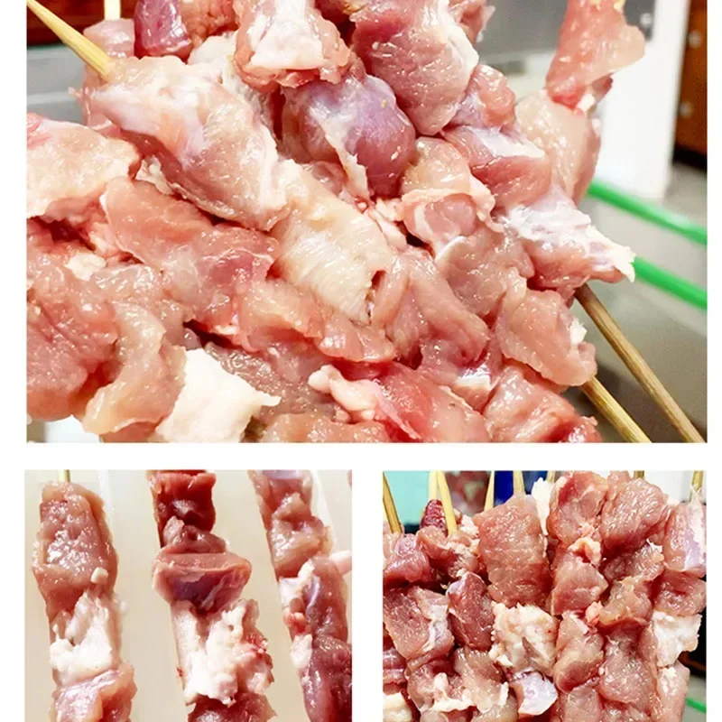 New Stainless Steel Meat Skewer Machine Automatic Meat String Machine Shish Kebab String Machines Wear 12 Strings Machine