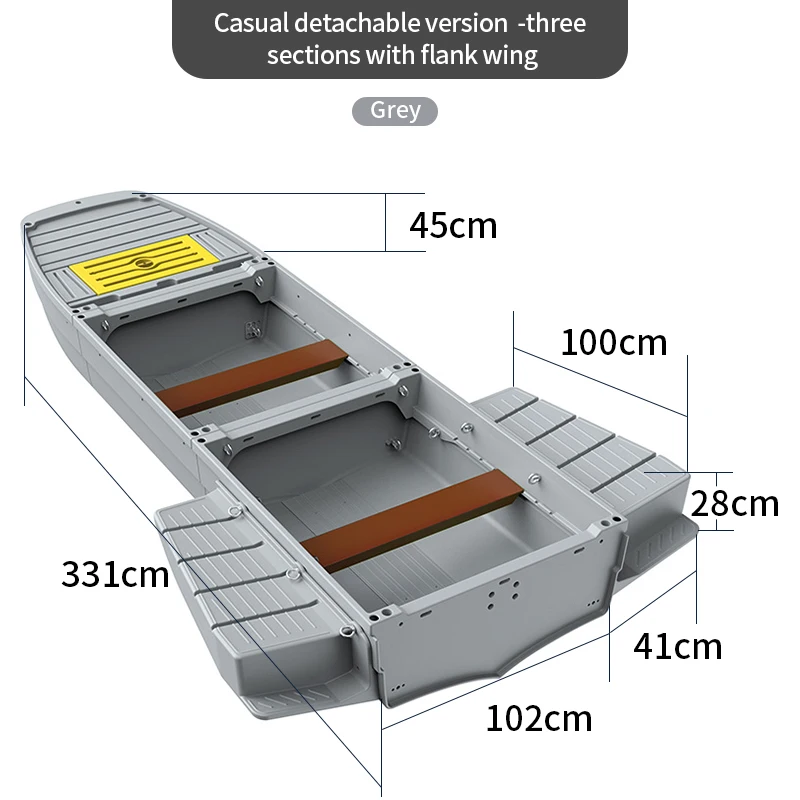 

Gray Foldable Car-Mounted Fishing Vessel Convenient And Portable For On-Water Adventures