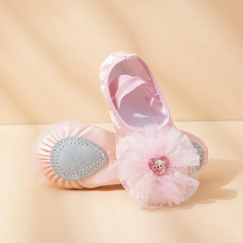 Scarpe da ballo per bambini specializzate per l'allenamento del corpo Scarpe da zampa di gatto per ragazze rosa Scarpe da balletto con suola morbida senza lacci
