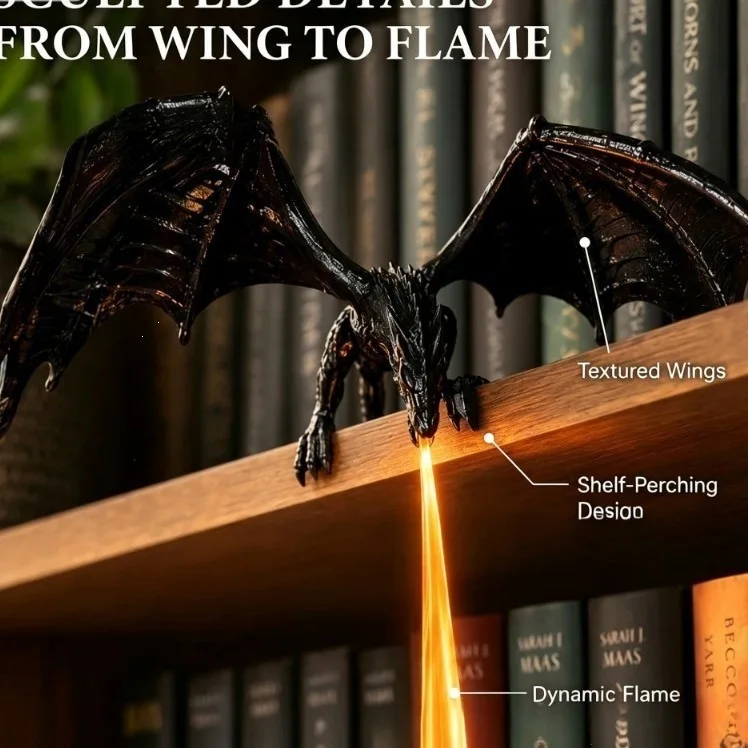 3D Printed Fire Breathing Dragon Lamp LED Decor Dragon Night Light Resin Desktop Ornament Creative Home Bedroom Decoration Gift view 4