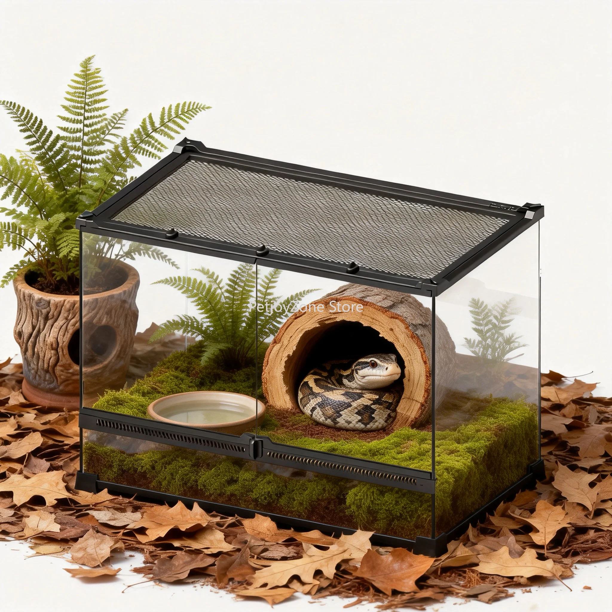 

Double Door Exotic Pet Enclosure Tempered Glass Various Sizes Durable For Geckos Snakes