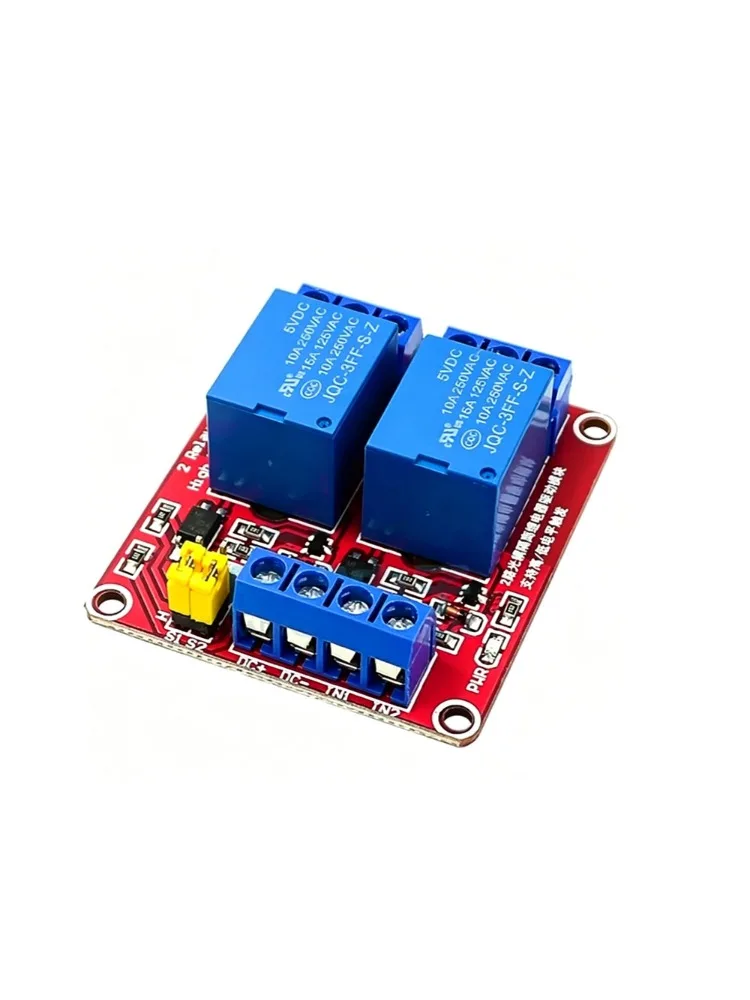 1 szt. Dwukanałowy moduł przekaźnikowy 5V 12V 24V z optoizolacją, obsługujący wyzwalanie wysokim i niskim poziomem, przekaźnik do Arduino — zdjęcie produktu 2