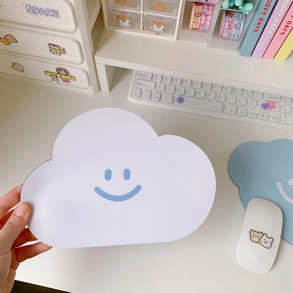 Kawaii Cloud Mouse Pad Cute Desk Mat Waterproof Non Slip Insulation Pad Korean Stationery Table Mat Coster Office Supplies