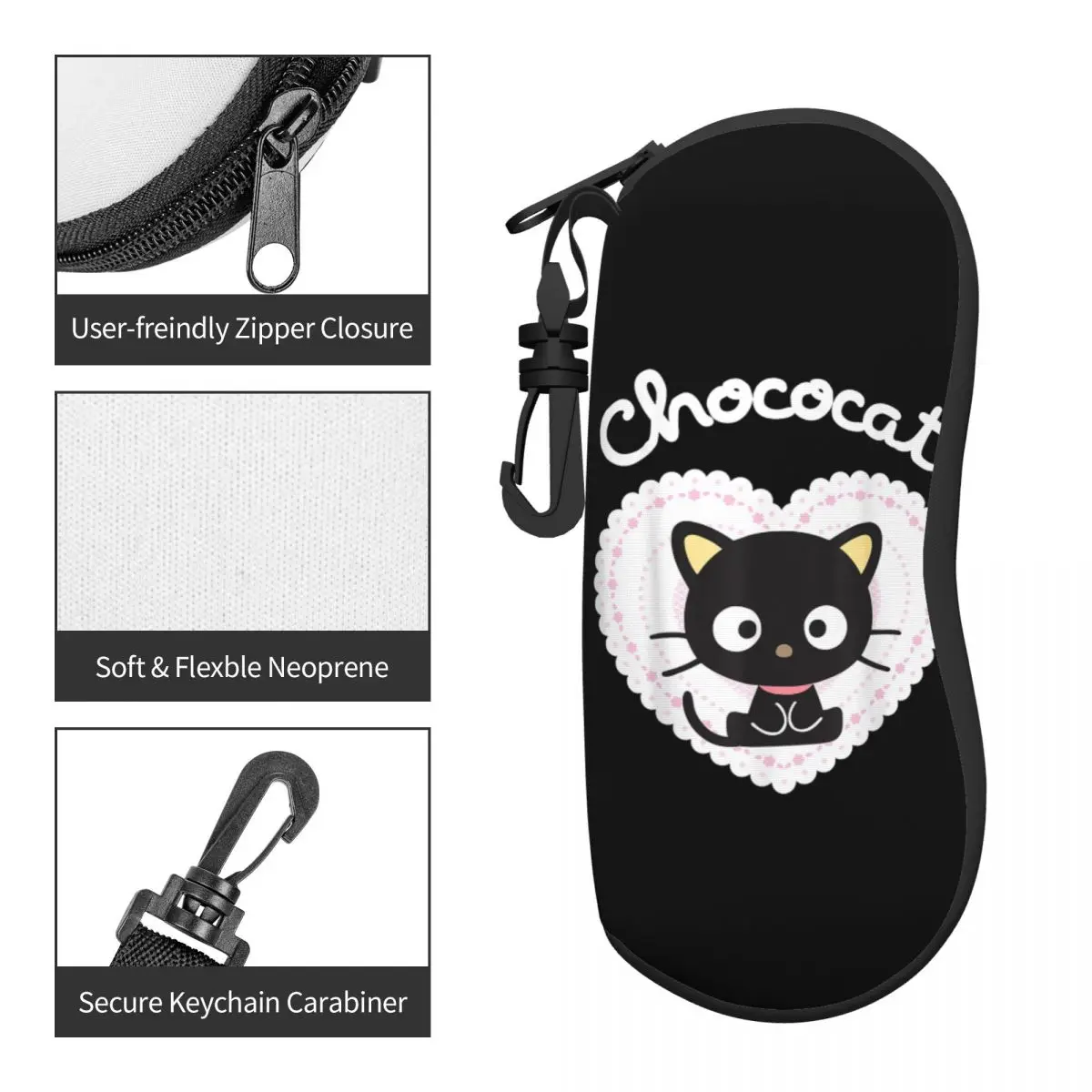 Chococat Sweet Valentine Glasses Case Travel Accessories Eyewear Storage Box Charming Eyeglasses Box