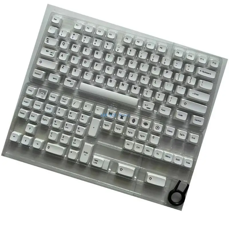 41qa 135pcs Minimalistische witte keycaps XDA Hoogte PBT Sublimations KeyCap Set