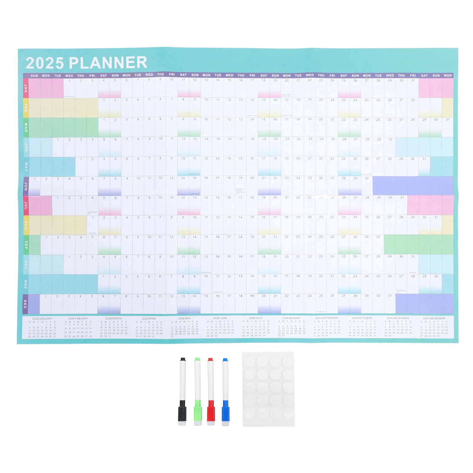 

2025 Plan Hourly Yearly Planner Digital Calendar Annual Wall Traditional Schedule Adornment Hanging Decorate