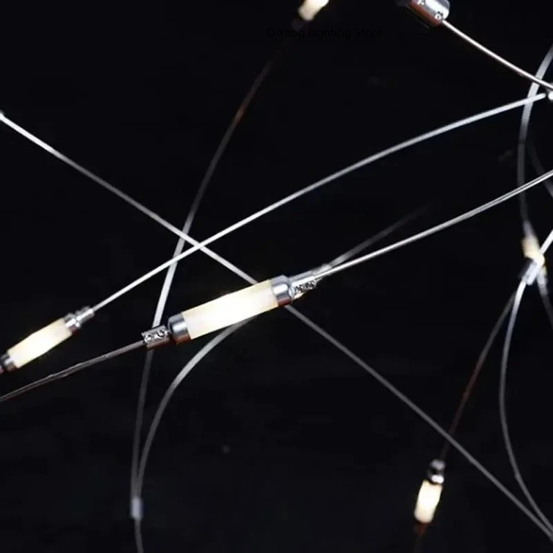 Chromium   Chandelier LED Firefly Pendant Light for Hotels Villas Restaurants Living Room Designer Lamp view 3