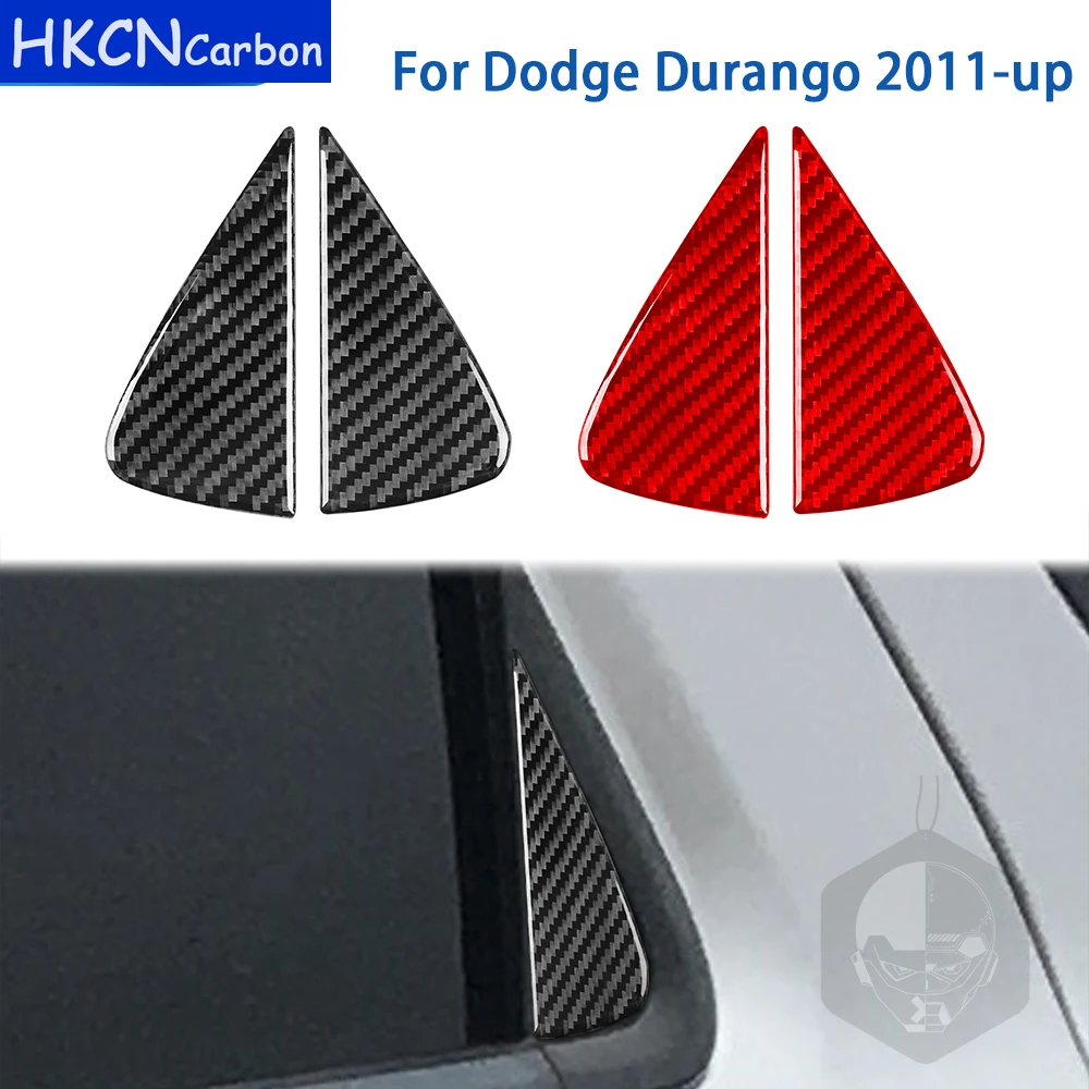 For Dodge Durango 2011-up Accessories Carbon Fiber Car Exterior Rear Door Corner Panel Trim Sticker Decoration