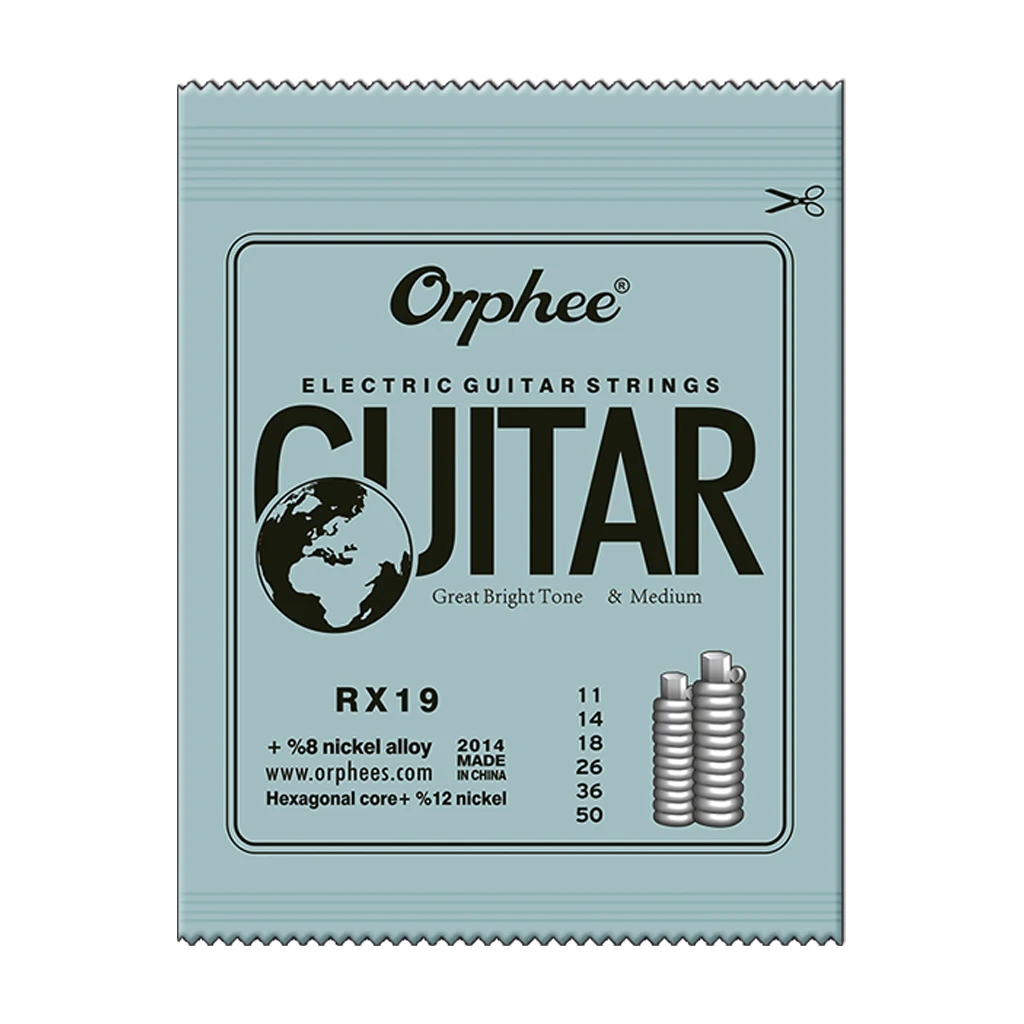 

Orphee RX19 Nickel Plated Steel Colorful Ball-End Electric Guitar Strings Standard Tension (011-050) Electric Guitar Accessories