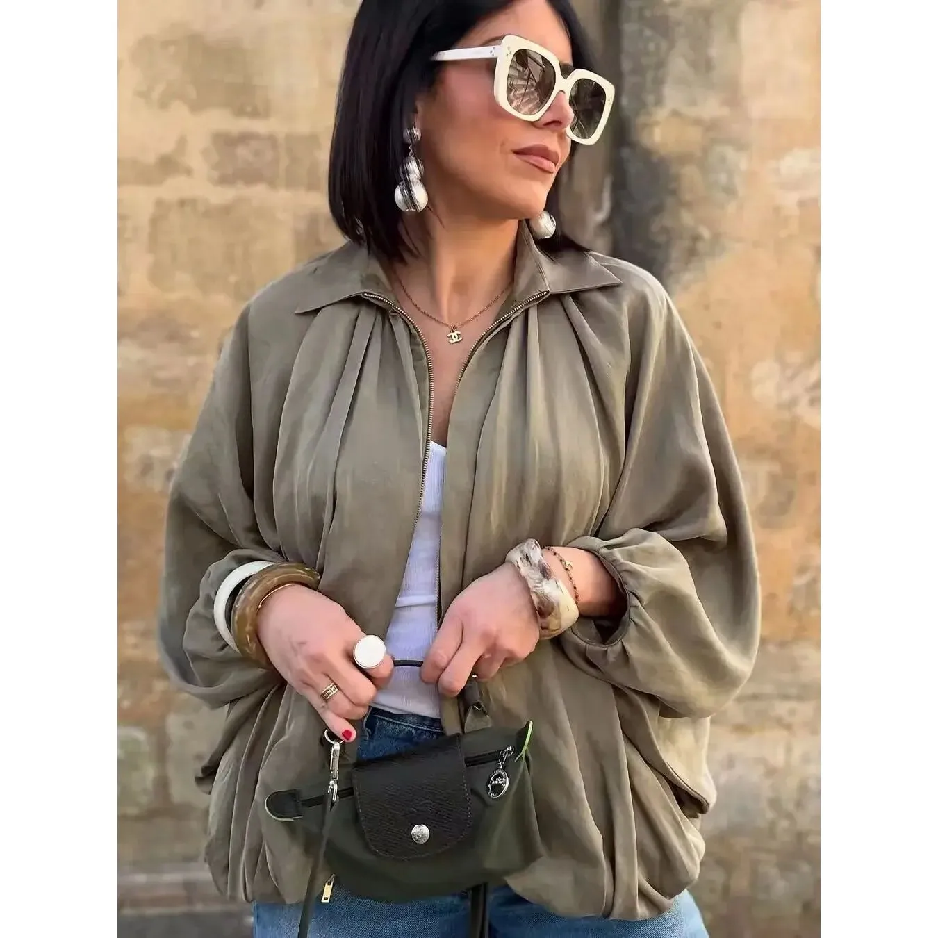 

Faion Oversized Bamber Jaets Women Puff Sve Pleated W Cleanfit Sle Winter Thiened Fem Clothing Online And Offline