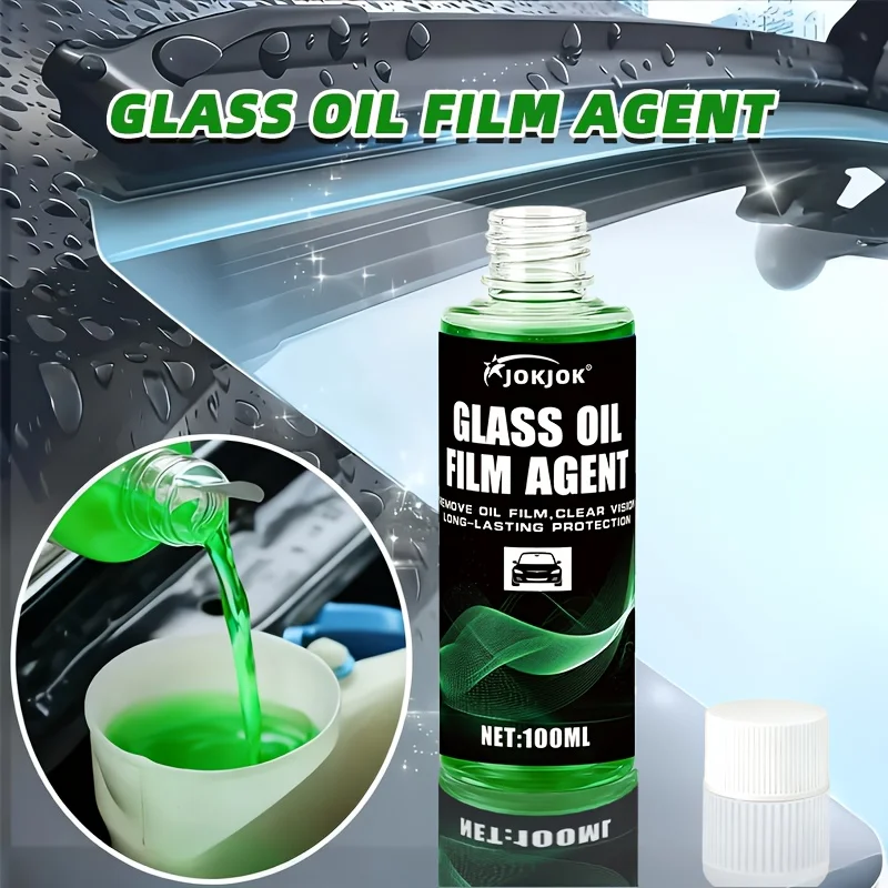Car Glass Concentrated Coating Windshield Cleaner, Effective Oil Film Removal, Stain, Suitable for Rearview Mirrors