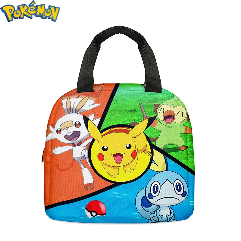 Anime Pokemon Pikachu Large Capacity Lunch Bag Students Cartoon Lunch Box Kawaii Tote Bag Ice Bag Children Birthday Gifts