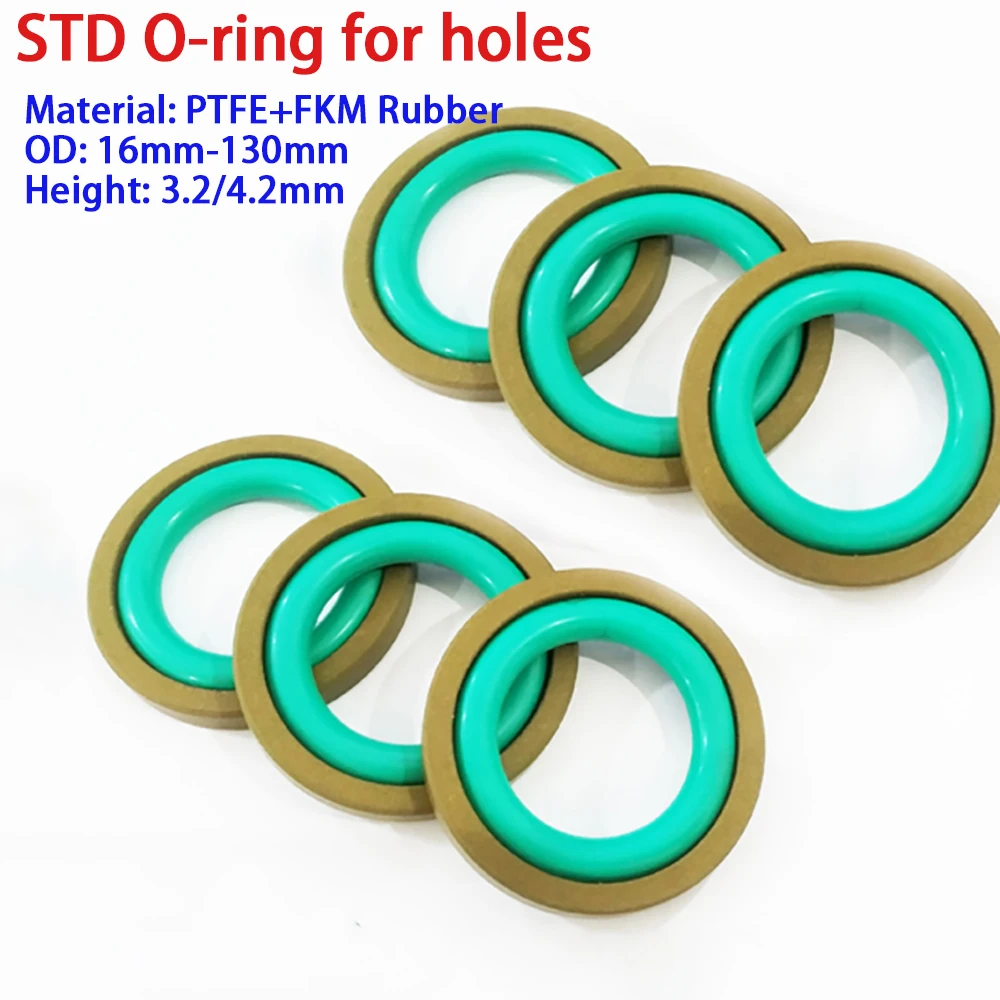 STD Hole Using FKM Sealing Ring Rotating Gley Ring Hydraulic Cylinder Oil Seal O-Ring OD 16mm-130mm Thick 3.2/4.2mm Seal Gasket