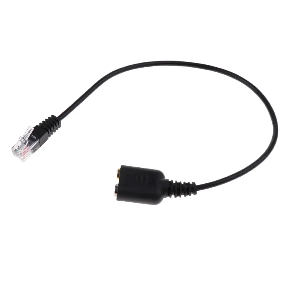 Telephone PC Headsets Cable Dual 3.5mm to RJ9 Adapter Audio Jack Converter Wire for Office Computer Call
