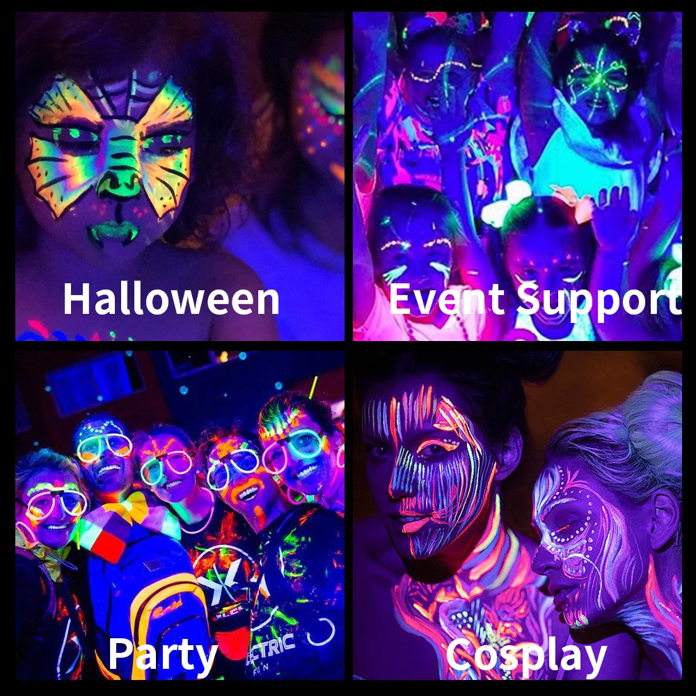 هالوين الوجه الطلاء عصا الاطفال وهمية الدم الأبيض الوجه اللوحة الأشعة فوق البنفسجية الإسفار هالوين امرأة تأثيري ماكياج الجسم طلاء الوجه