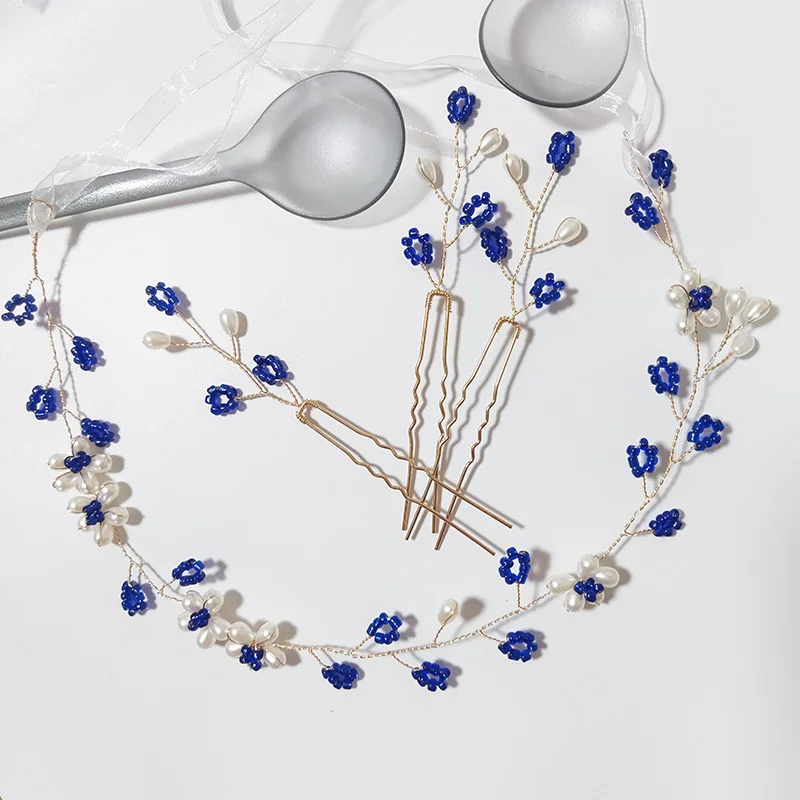 Новая роскошная повязка на голову со стразами синего цвета, повязки для волос для женщин, головной убор с блестящими кристаллами, расческа для волос, женские аксессуары для волос