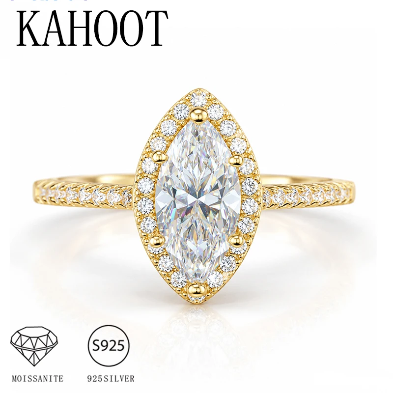 925 silver 1 carat horse eye moissanite simple fashion temperament retro men's and women's couple ring wedding ring