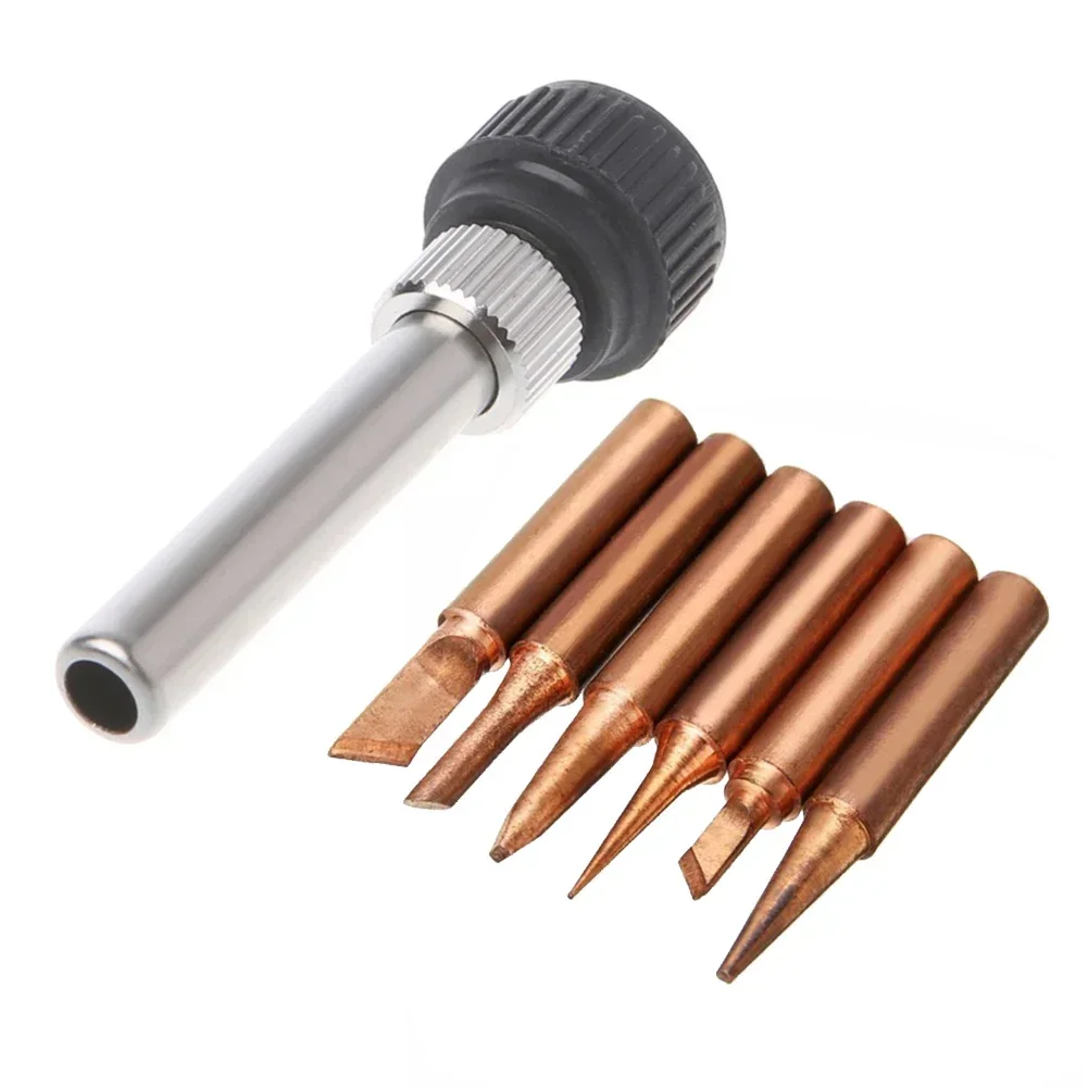 7pcs/set  Soldering Iron Tip Pure Copper 900M-T Soldering Iron Tip & Handle Kit Electric Soldering Iron Welding Tools