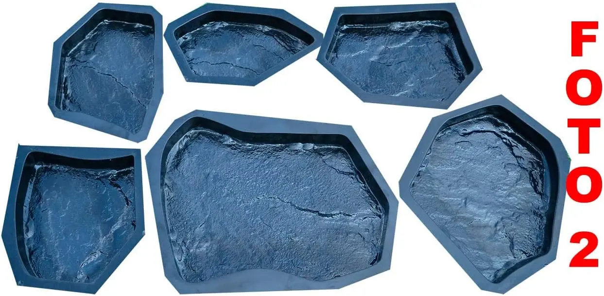 Concrete molds DIY Sold 6 pcs Plastic Moulds Flagstone Casting Concrete Paving Garden Paths Stone Patio