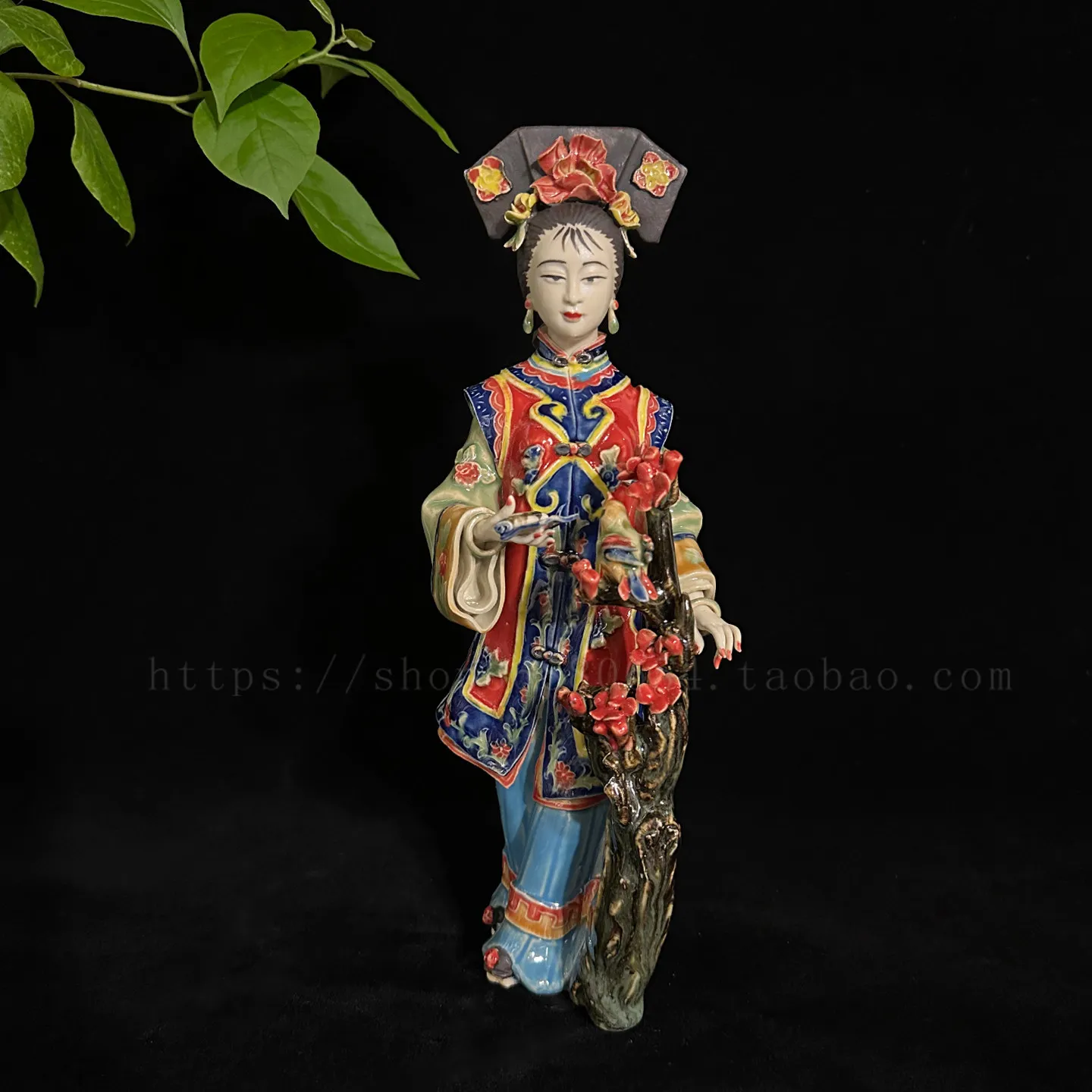Ceramic handicrafts Shiwan doll character Chinese style lady beautiful woman cute living room home simple creative ornament