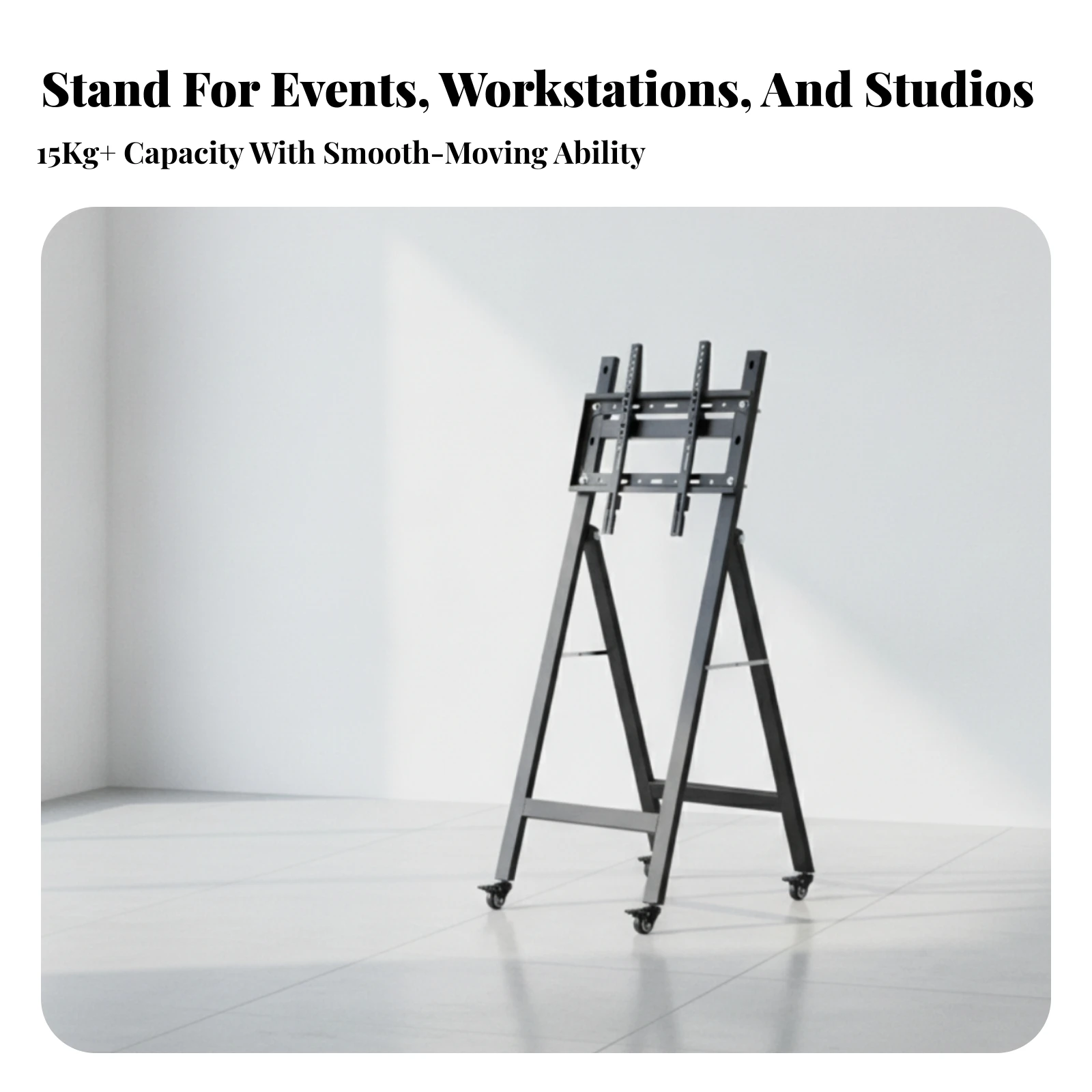 Mobile TV Stand with Wheels Height-Adjustable TV Stand with Wheels Display Mount Heavy-Duty Furniture Foldable for Streamers