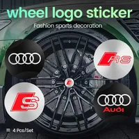 4PCS 56mm Car Wheel Center Hubcaps Emblem Sticker Auto Logo Decals For Audi Quattro A1 A3 A4 A5 A6 A7 Q3 Q5 Q7 RS3 RS S3 S4 S5