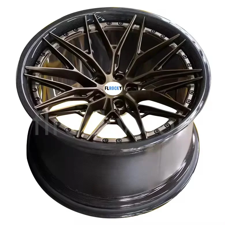 

Цветная ступица колеса из углеродного волокна Flrocky Design, вогнутый обод колеса автомобиля из углеродного волокна с глубокими губами, 18-21 дюйм