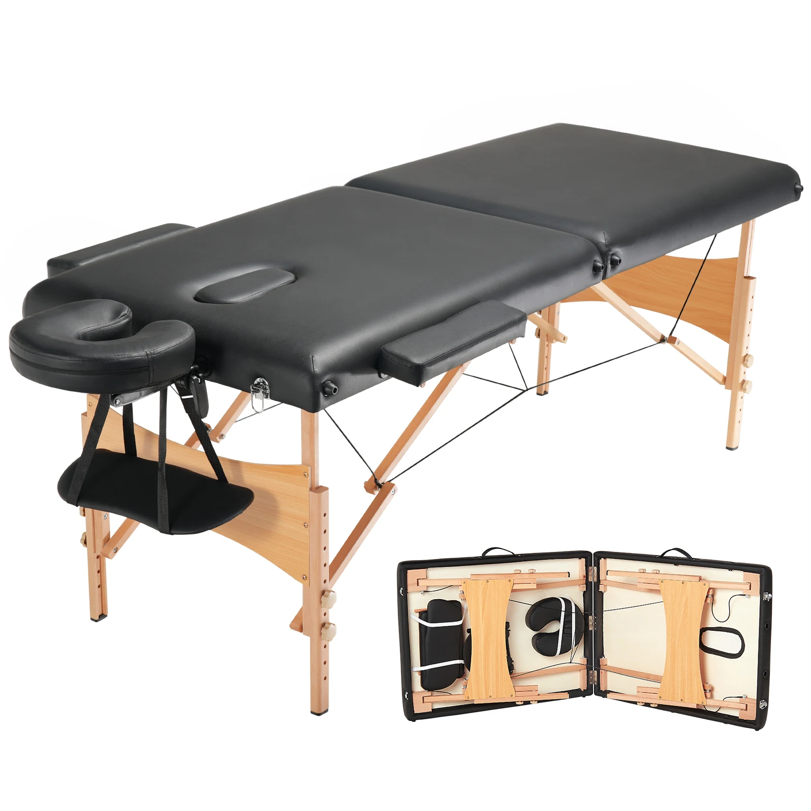 VEVOR Portable Massage Table Folding Lightweight Adjustable Salon Tattoo Bed for Massage Center Spa Therapy Clinic Home Beauty