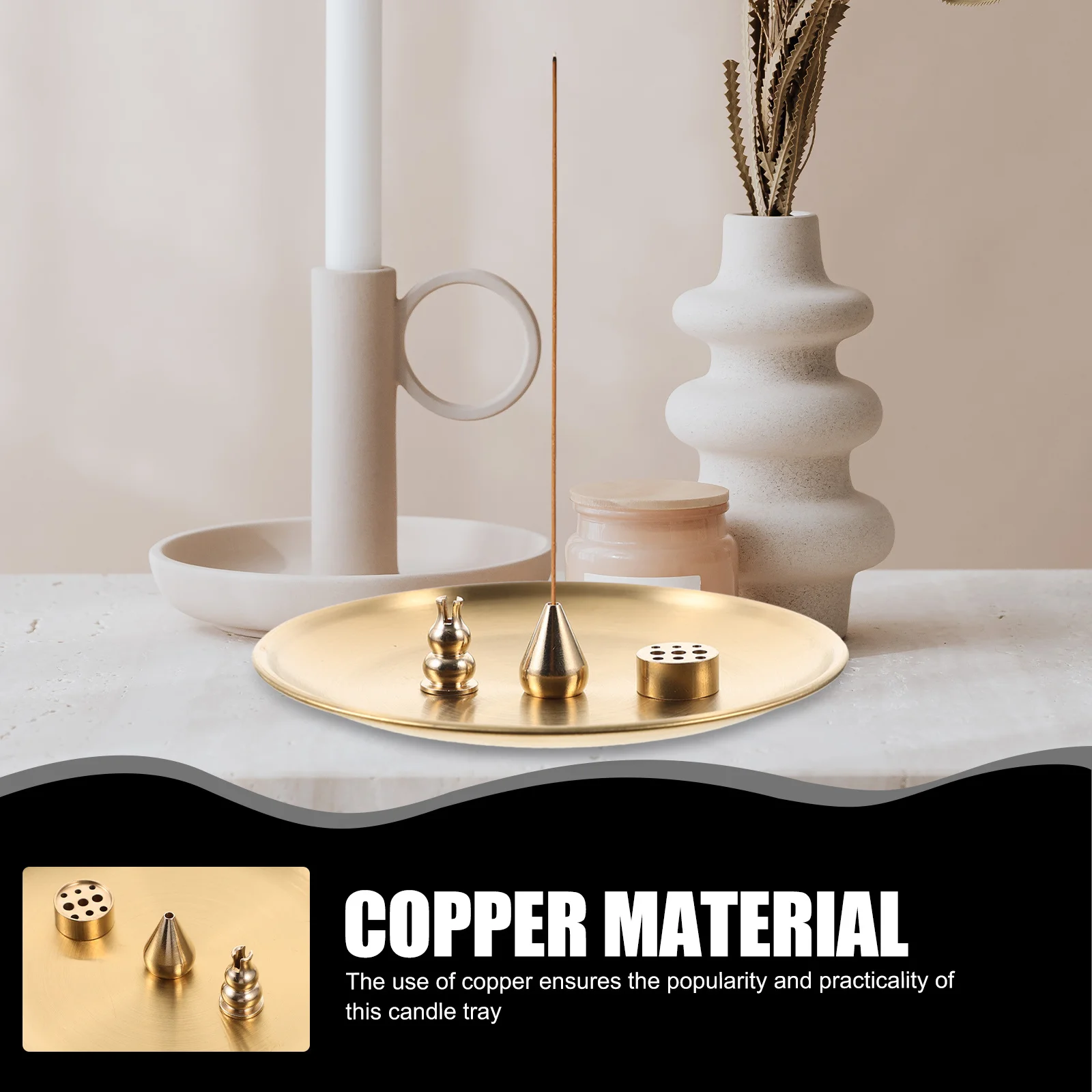 

1 set Incense Stick Holder Retro Metal Burner Tray For Meditation Relaxation Home Office Decor Aroma Censer